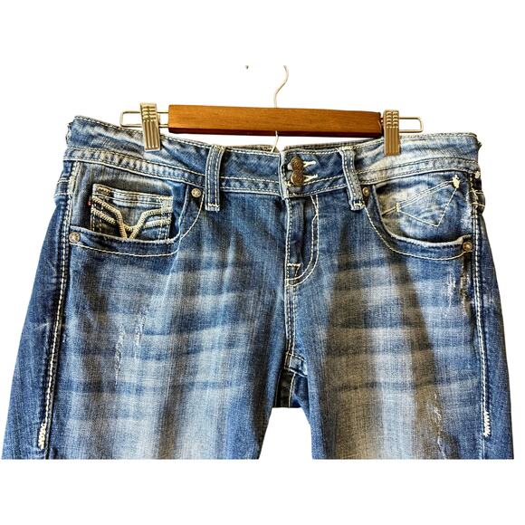 Vigoss The New York Boot Cut Mid Rise Jeans Size 11/12 Rhinestone Y2K - Picture 6 of 16